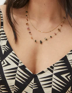 FatFace Semi Precious Layered Necklace Multi Best