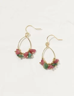 FatFace Semi Precious Stone Drop Earrings Multi Sale