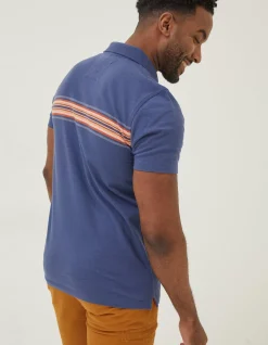 FatFace Sennen Chest Stripe Polo Washed Navy New