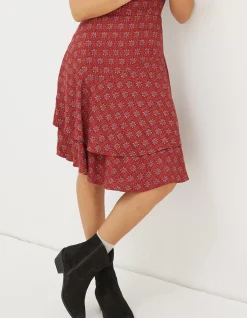 FatFace Shaney Craft Geo Dress Raspberry Red Clearance