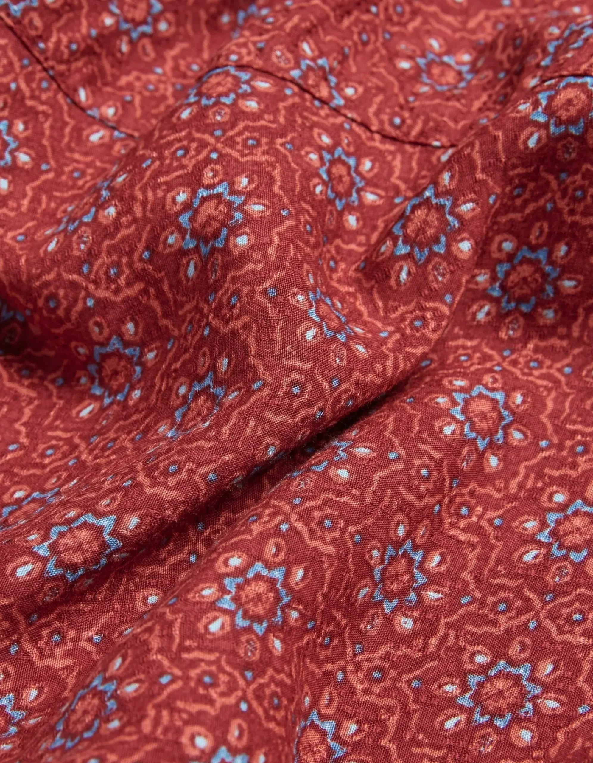 FatFace Shaney Craft Geo Dress Raspberry Red Clearance