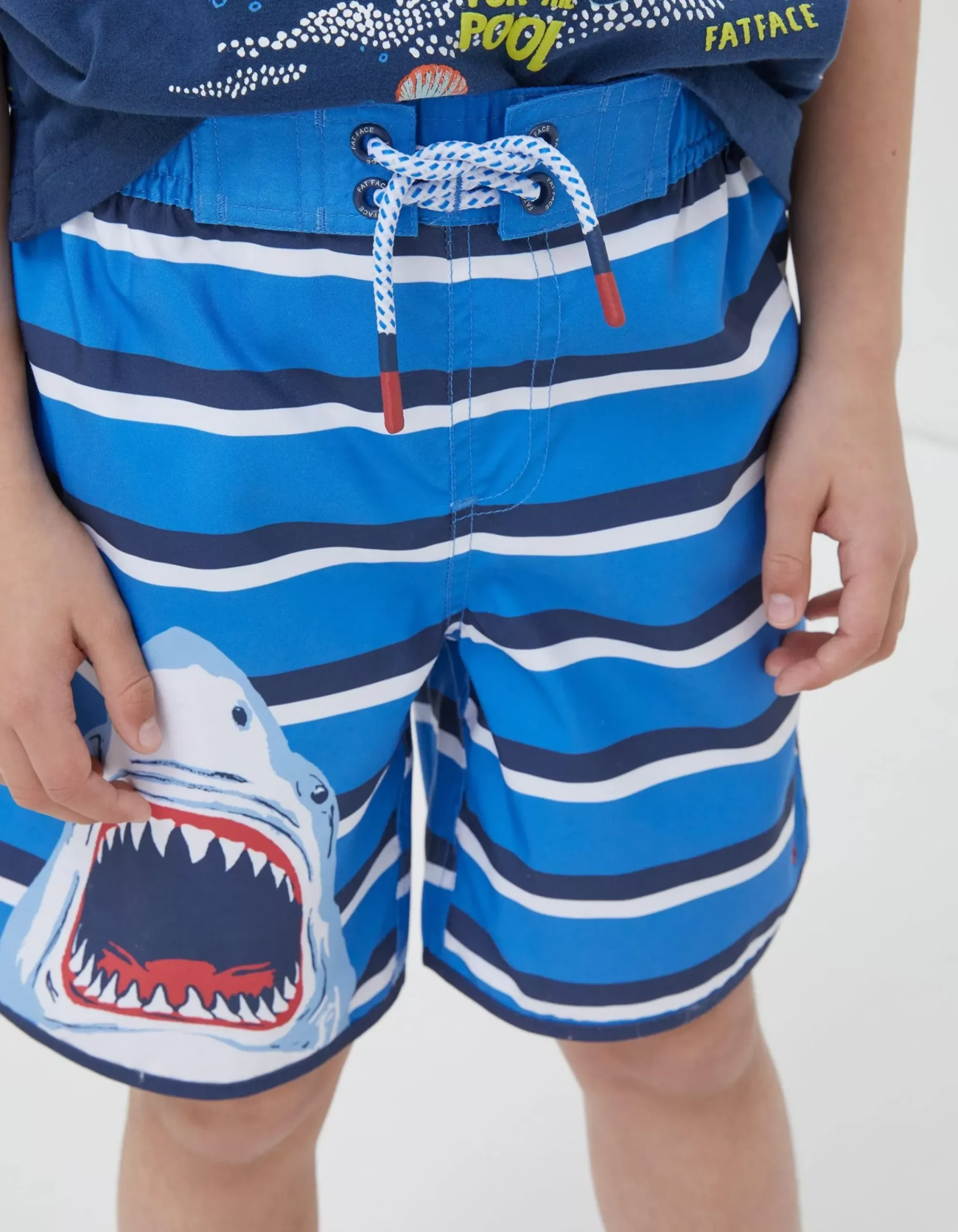 FatFace Shark Graphic Boardies Cobalt Blue Outlet
