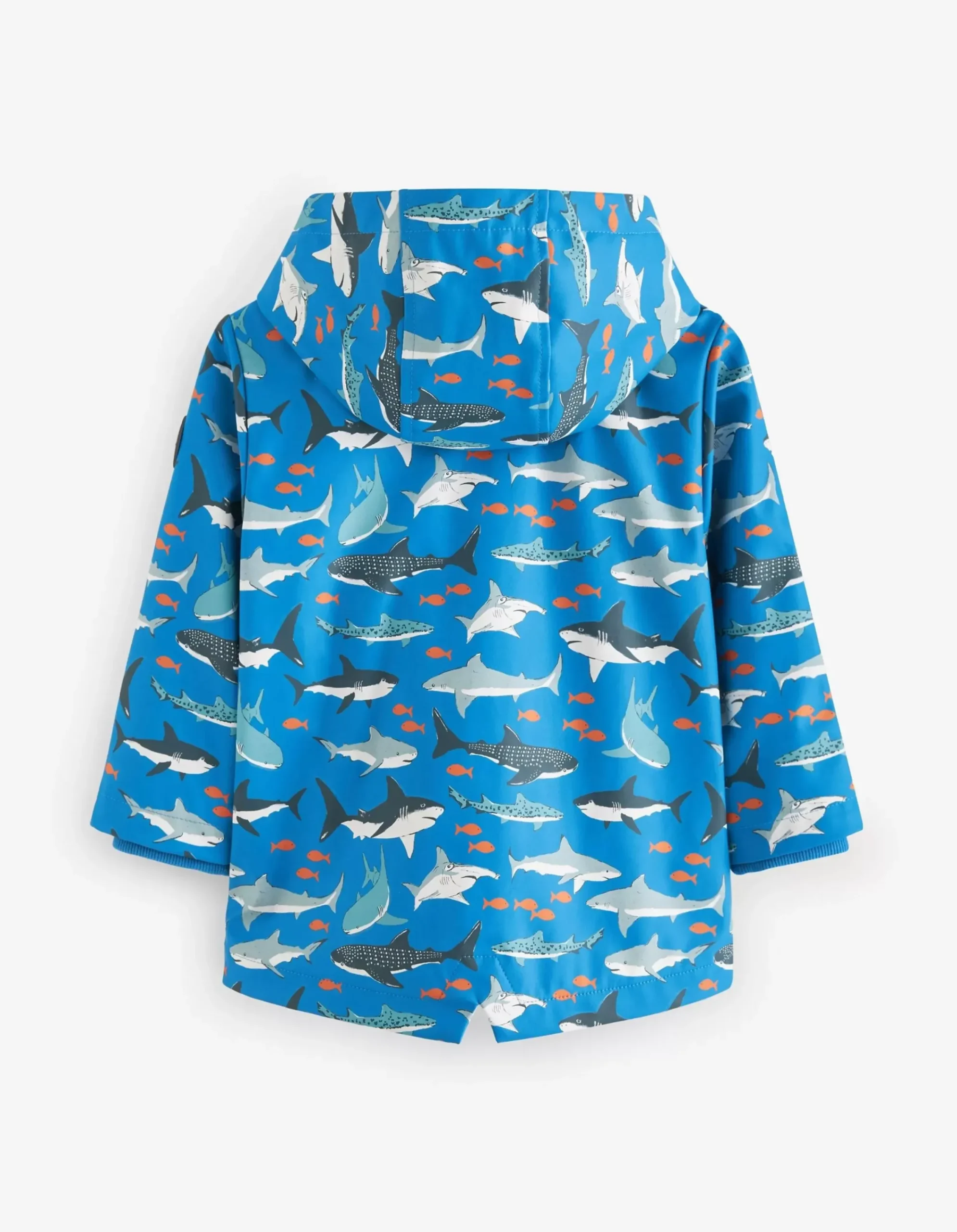 FatFace Shark Print Raincoat Blue Outlet