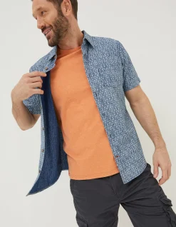 FatFace Shell Print Shirt Navy Clearance