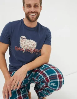FatFace Shelter Baa Humbug Stevie Sheep T-Shirt Navy