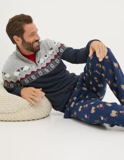 FatFace Shelter Stevie Sheep Half Neck Jumper Navy Outlet