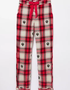 FatFace Shelter Stevie Sheep Jacquard Pyjama Bottoms Red Hot