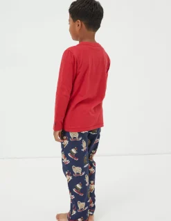 FatFace Shelter Stevie Sheep Pyjama Set Navy
