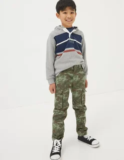 FatFace Shipton Camo Cargo Trousers Khaki Green Sale