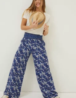 FatFace Shirred Geo Batik Palazzo Navy Online