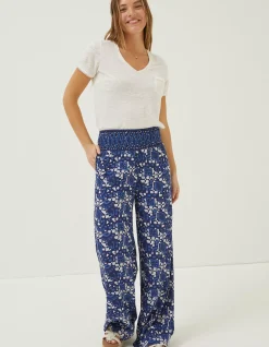 FatFace Shirred Geo Batik Palazzo Navy Online