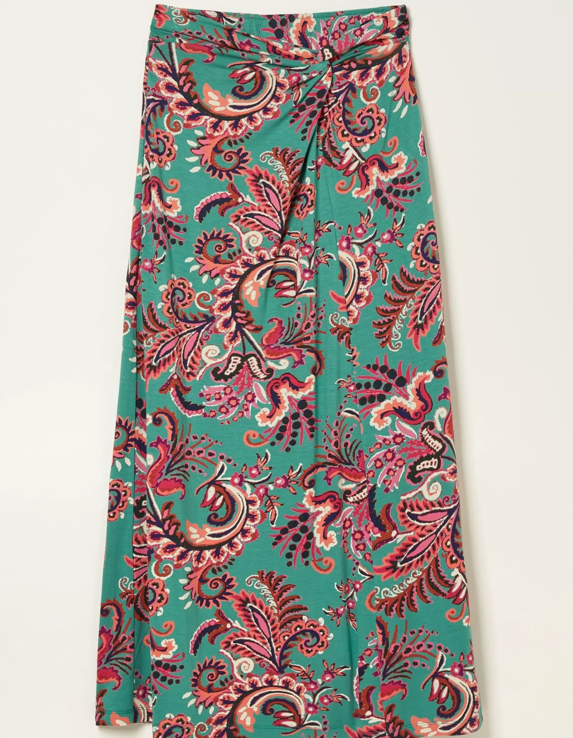 FatFace Shona Festival Jersey Maxi Skirt Teal Green Clearance