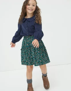 FatFace Sia Evergreen Floral Skirt Teal Green Online