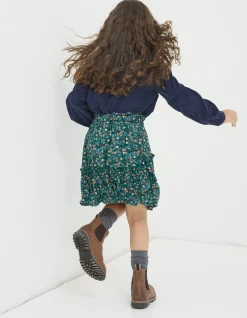 FatFace Sia Evergreen Floral Skirt Teal Green Online