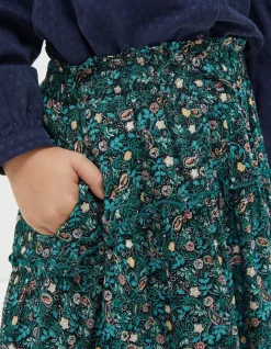 FatFace Sia Evergreen Floral Skirt Teal Green Online