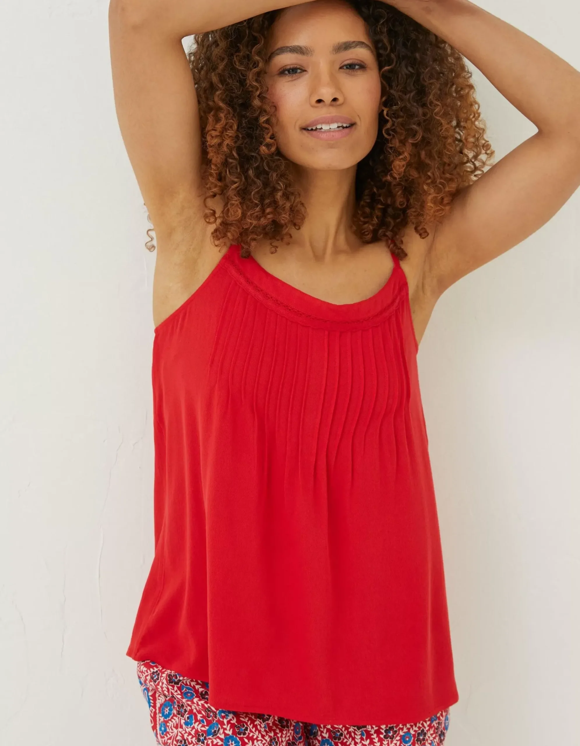 FatFace Sian Cami Top Bright Red Best
