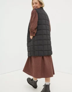 FatFace Sienna Longline Gilet Black Hot