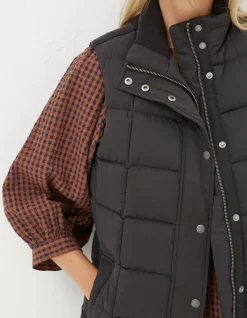 FatFace Sienna Longline Gilet Black Hot