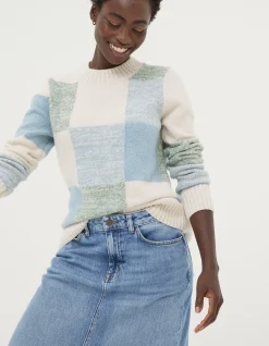 FatFace Sienna Square Patterned Jumper Multi