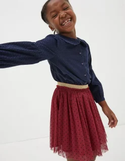 FatFace Sienna Tulle Skirt Berry Pink Hot