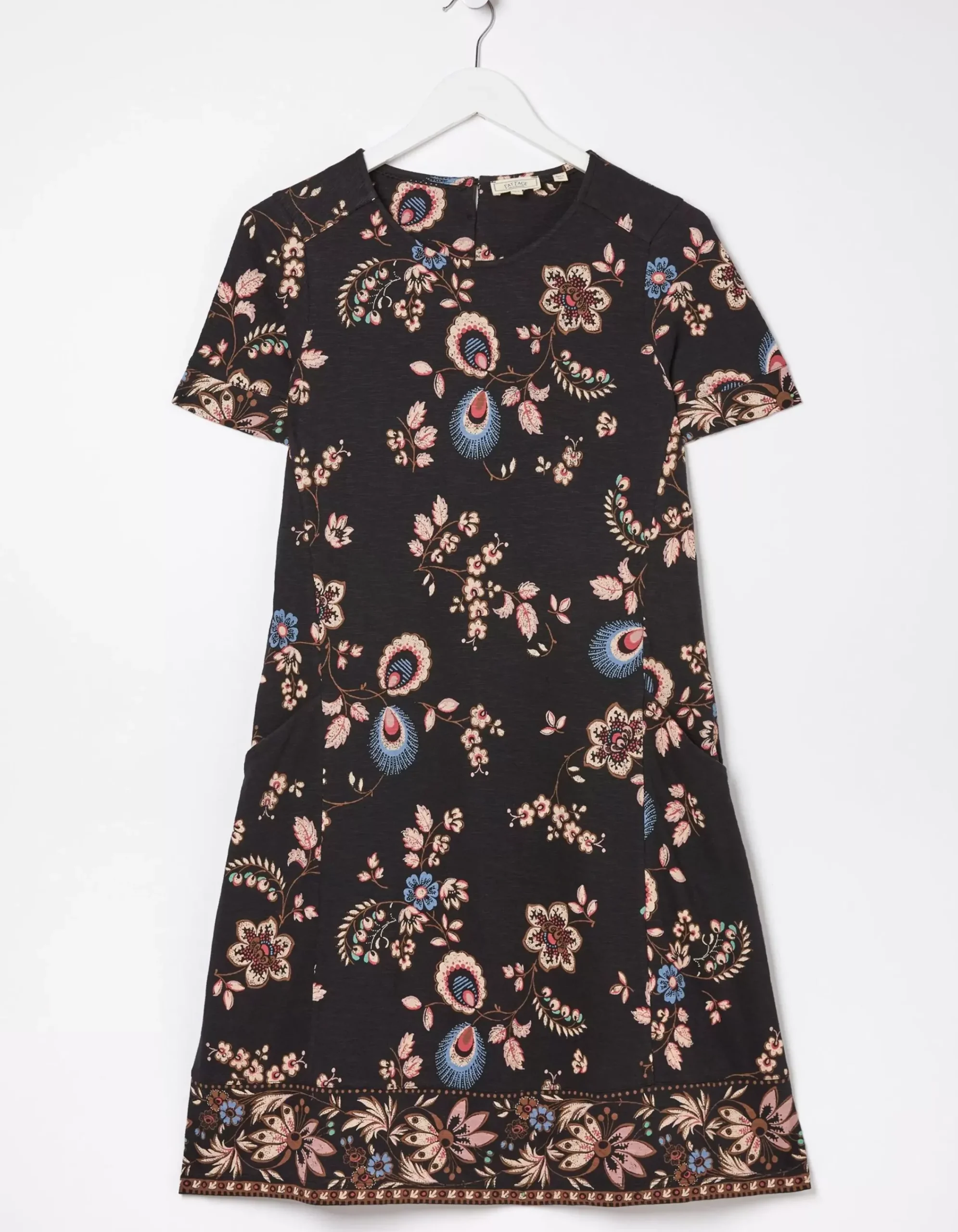 FatFace Simone Floral Jersey Dress Black Clearance