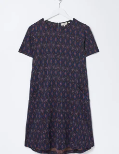 FatFace Simone Jacquard Dress Dark Navy Outlet