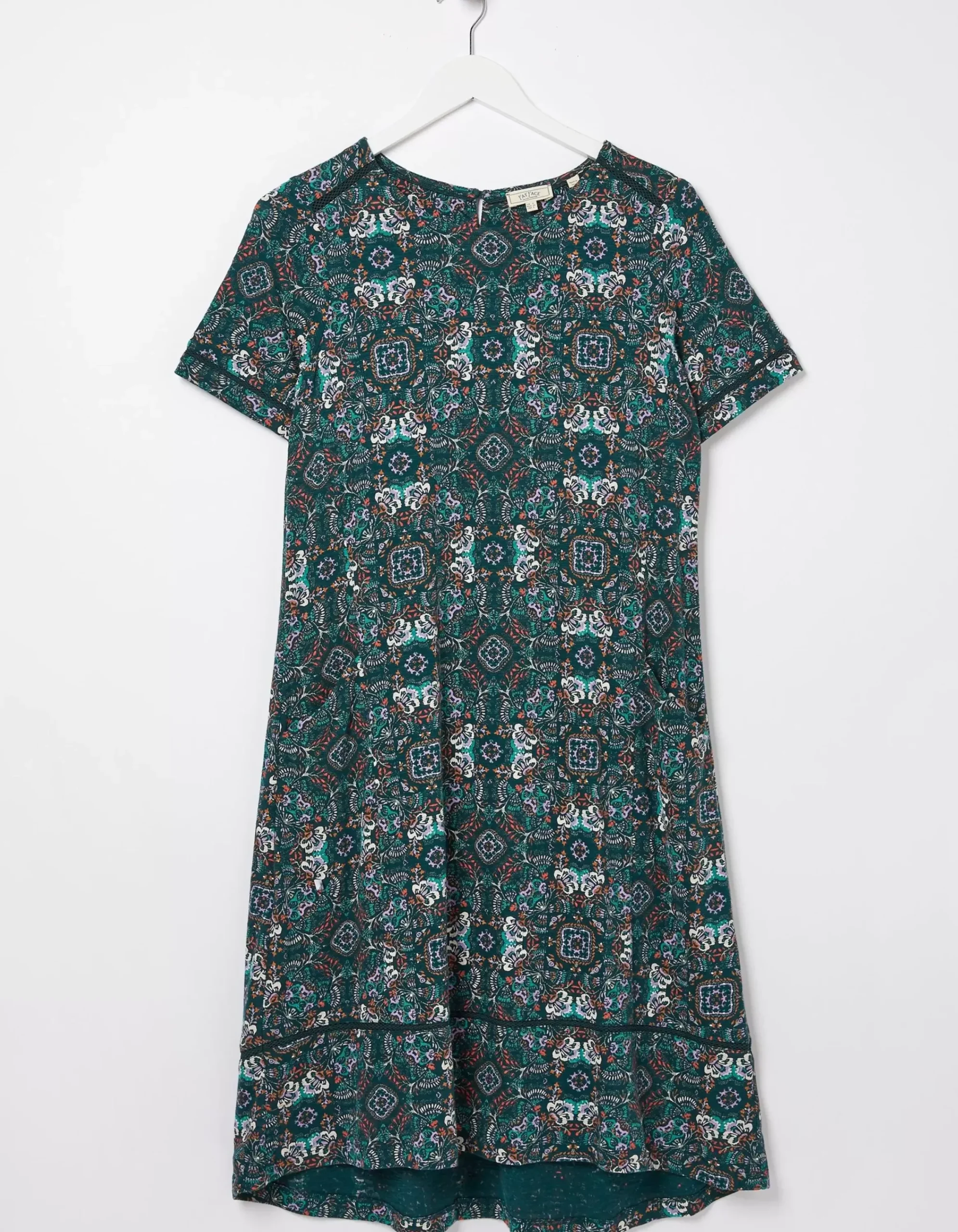 FatFace Simone Mirrored Jersey Dress Teal Green New