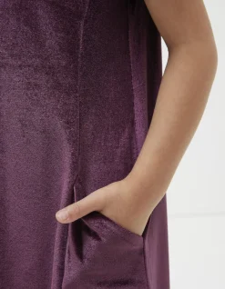 FatFace Simone Velvet Dress Plum New