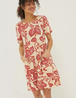 FatFace Simone Vine Jersey Dress Ivory New