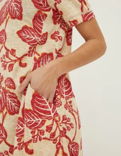 FatFace Simone Vine Jersey Dress Ivory New