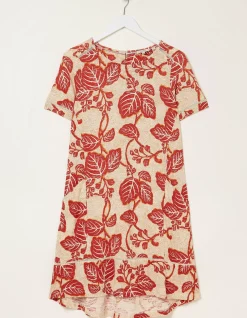 FatFace Simone Vine Jersey Dress Ivory New
