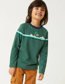FatFace Ski Placement Graphic T-Shirt Dark Green Outlet