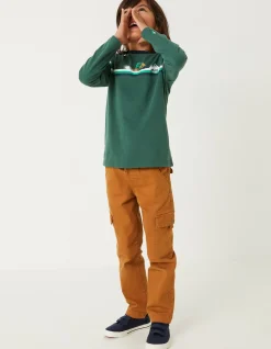 FatFace Ski Placement Graphic T-Shirt Dark Green Outlet