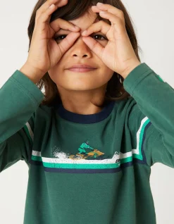 FatFace Ski Placement Graphic T-Shirt Dark Green Outlet