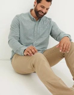 FatFace Slim Hove Micro Check Shirt Dark Teal Sale