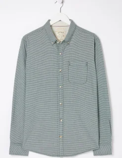 FatFace Slim Hove Micro Check Shirt Dark Teal Sale