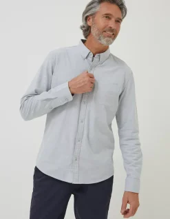 FatFace Slim Hove Oxford Shirt Grey Hot
