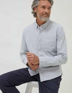 FatFace Slim Hove Oxford Shirt Grey Hot