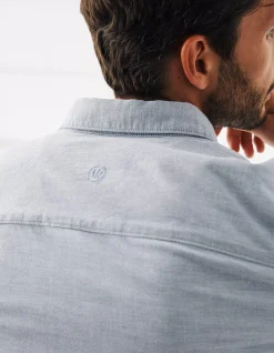 FatFace Slim Hove Oxford Shirt Blue Hot