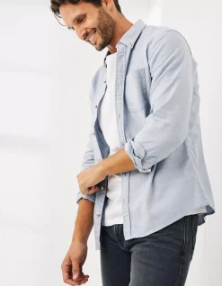 FatFace Slim Hove Oxford Shirt Blue Hot