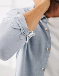 FatFace Slim Hove Oxford Shirt Blue Hot
