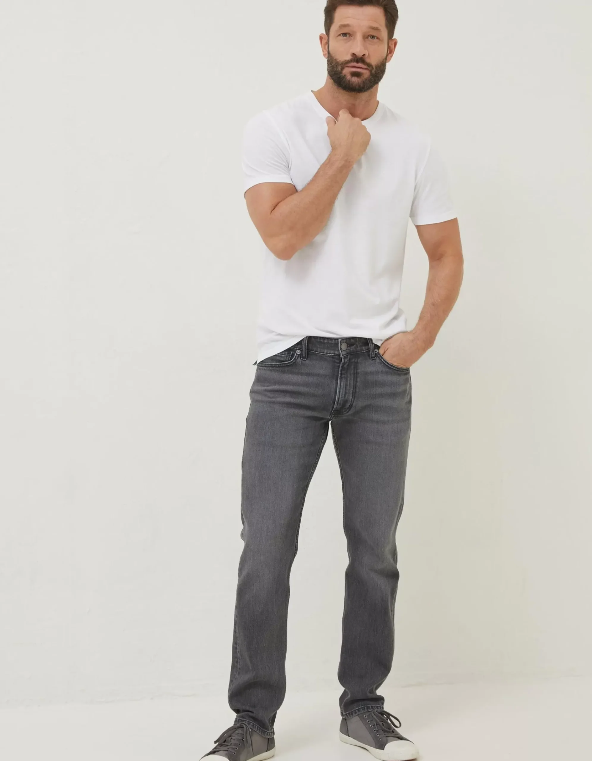 FatFace Slim Wash Jeans Grey Outlet
