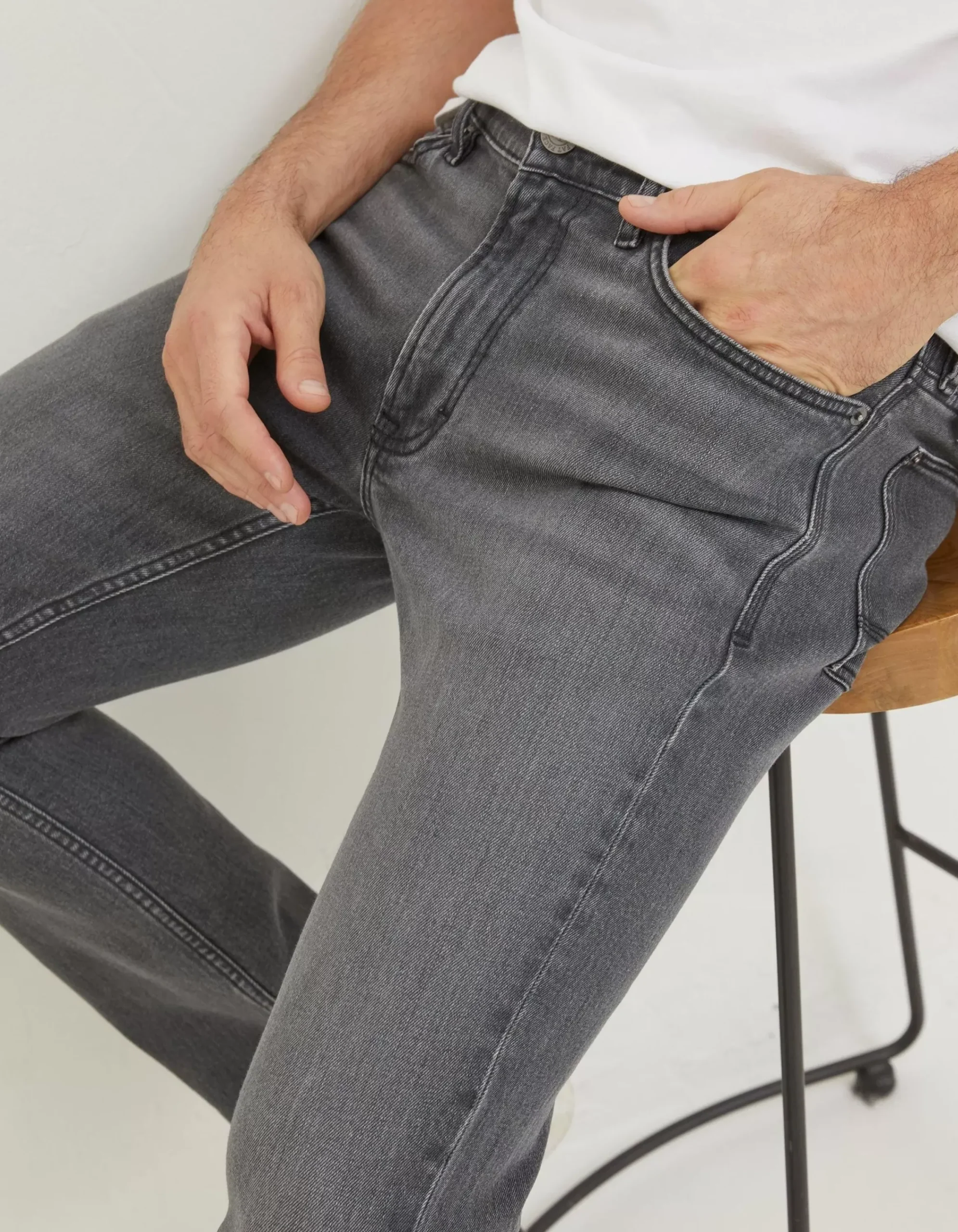 FatFace Slim Wash Jeans Grey Outlet