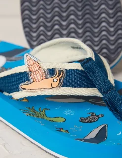 FatFace Snail And The Whale Flip Flops Navy Best