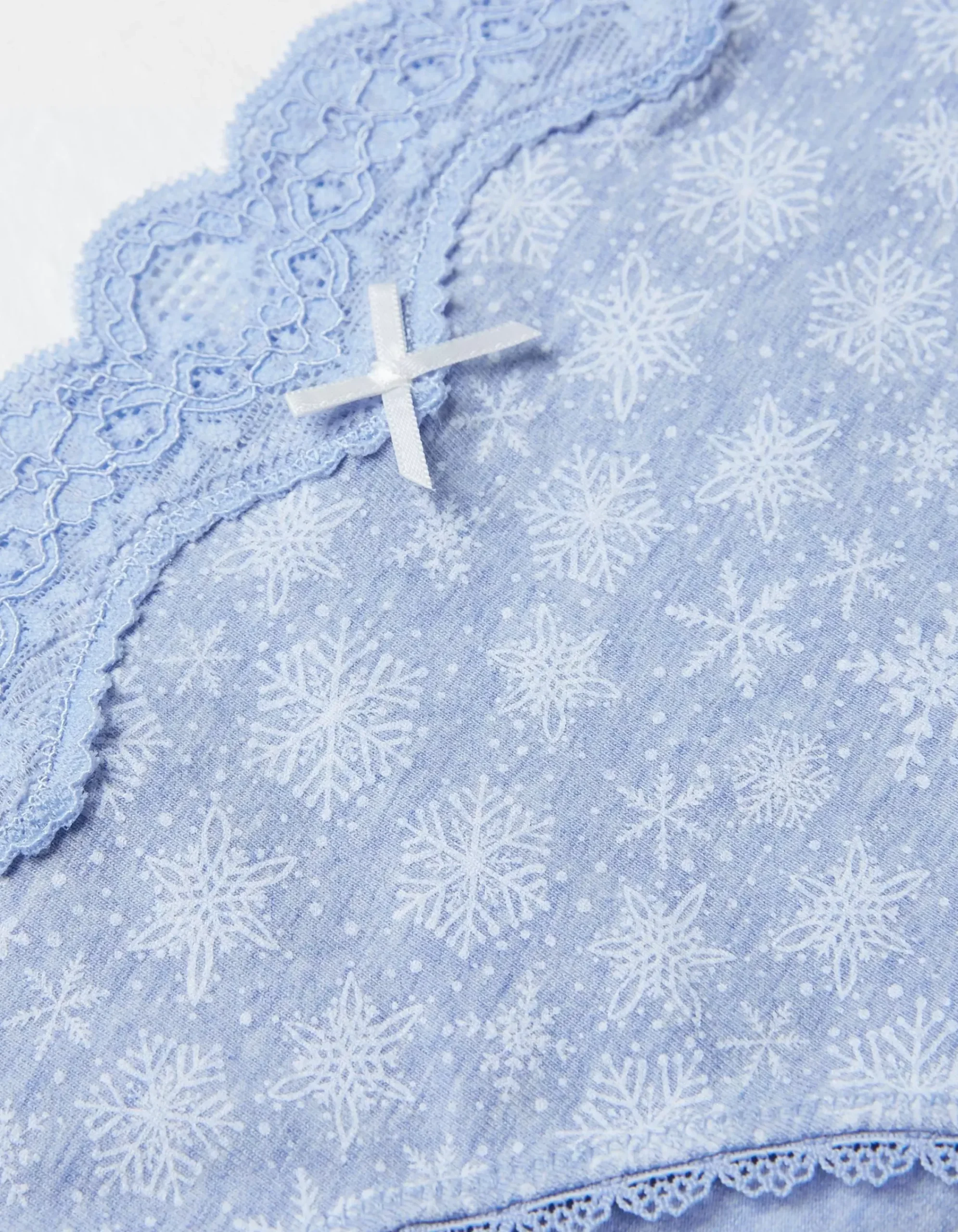 FatFace Snowflake Print Mini Knickers Light Blue Online