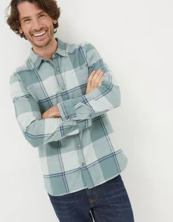 FatFace Somerset Check Shirt Green New