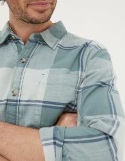FatFace Somerset Check Shirt Green New