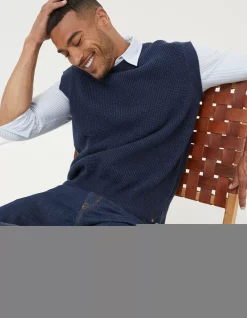 FatFace Southwick Crew Knitted Tank Navy Discount