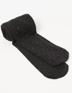 FatFace Sparkle Tights Black Hot
