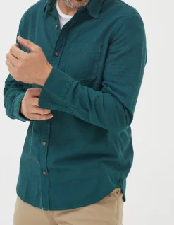 FatFace Square Geo Print Shirt Emerald Green Sale
